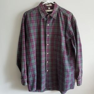 Mens plaid long sleeve dress shirt Geoffrey Beene